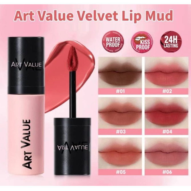 ลิปสติก Art Value Little Black Pink Lip Glaze Matte Velvet ลิปแมท สีสวย สีแน่น ติดทนนาน A75