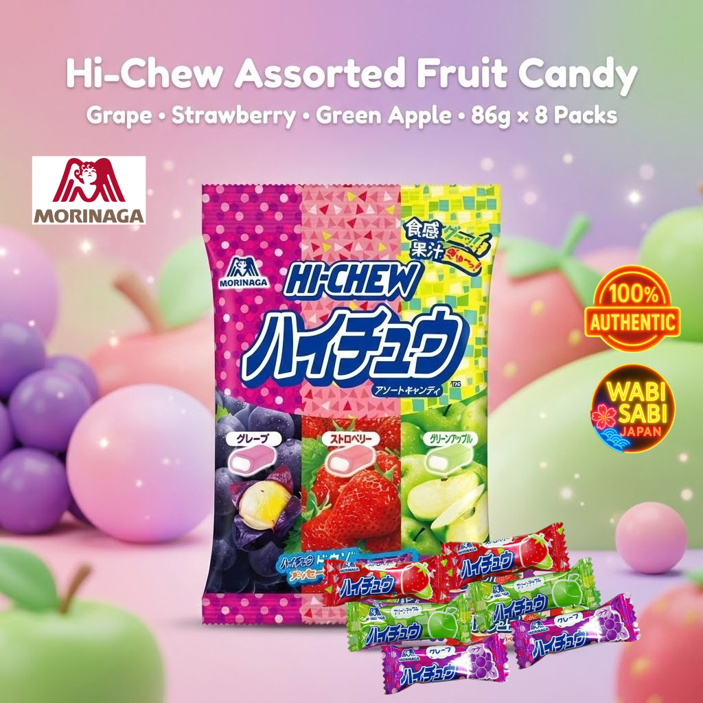 Morinaga Hi-Chew Assorted Fruit Candy × 8 Packs – Chewy Soft Candy