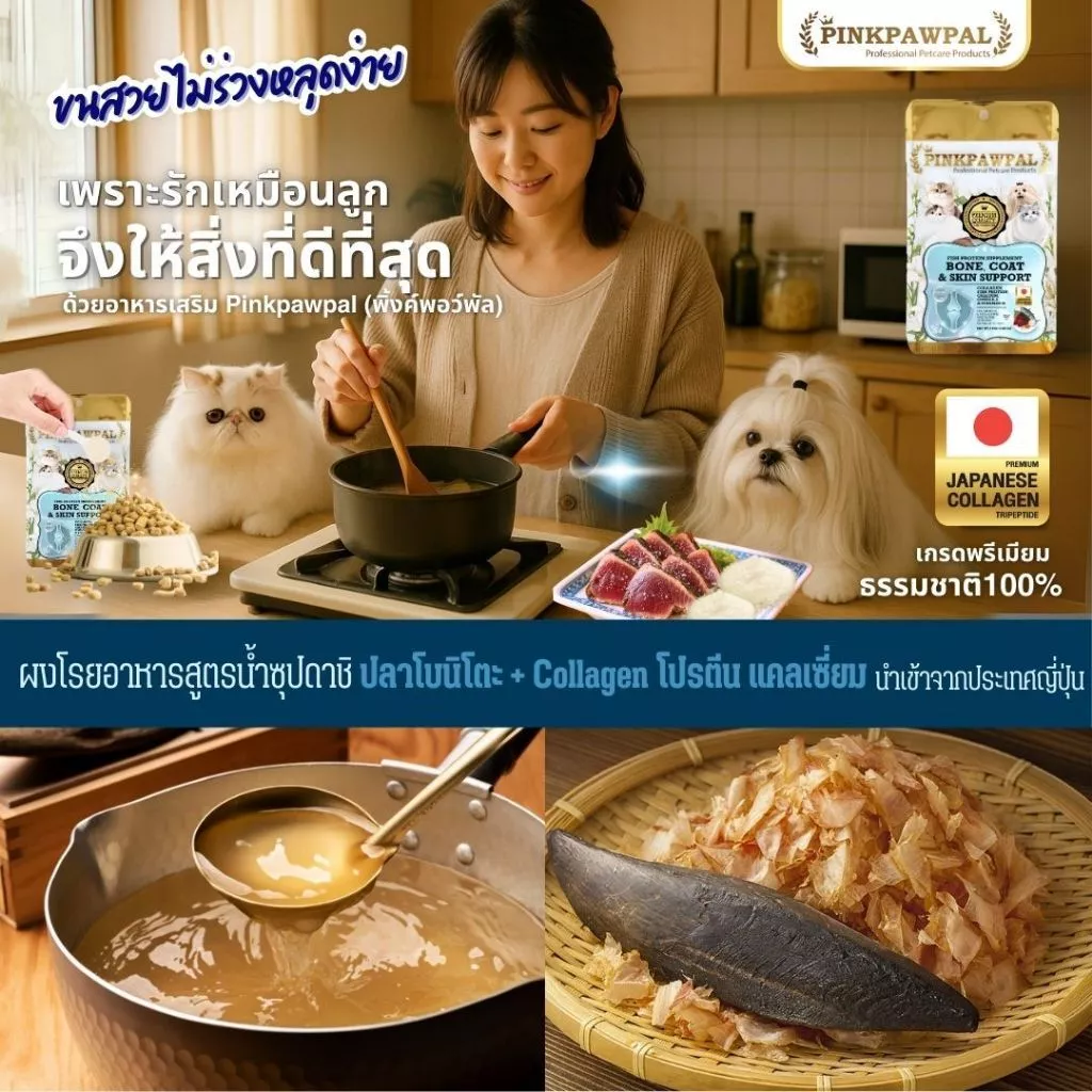 PINKPAWPAL ผงคอลลาเจนและโปรตีน บำรุงข้อต่อและขน ขนาด 100g/30g thumbnail 6