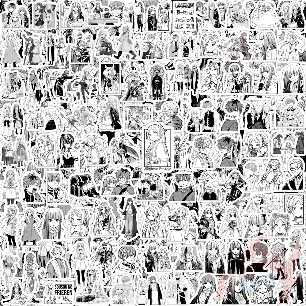 135ชิ้น/เซ็ต ❀ Frieren: Beyond Journeys End Q-2 Classical Black & White Mini Diary Manual Stickers ❀