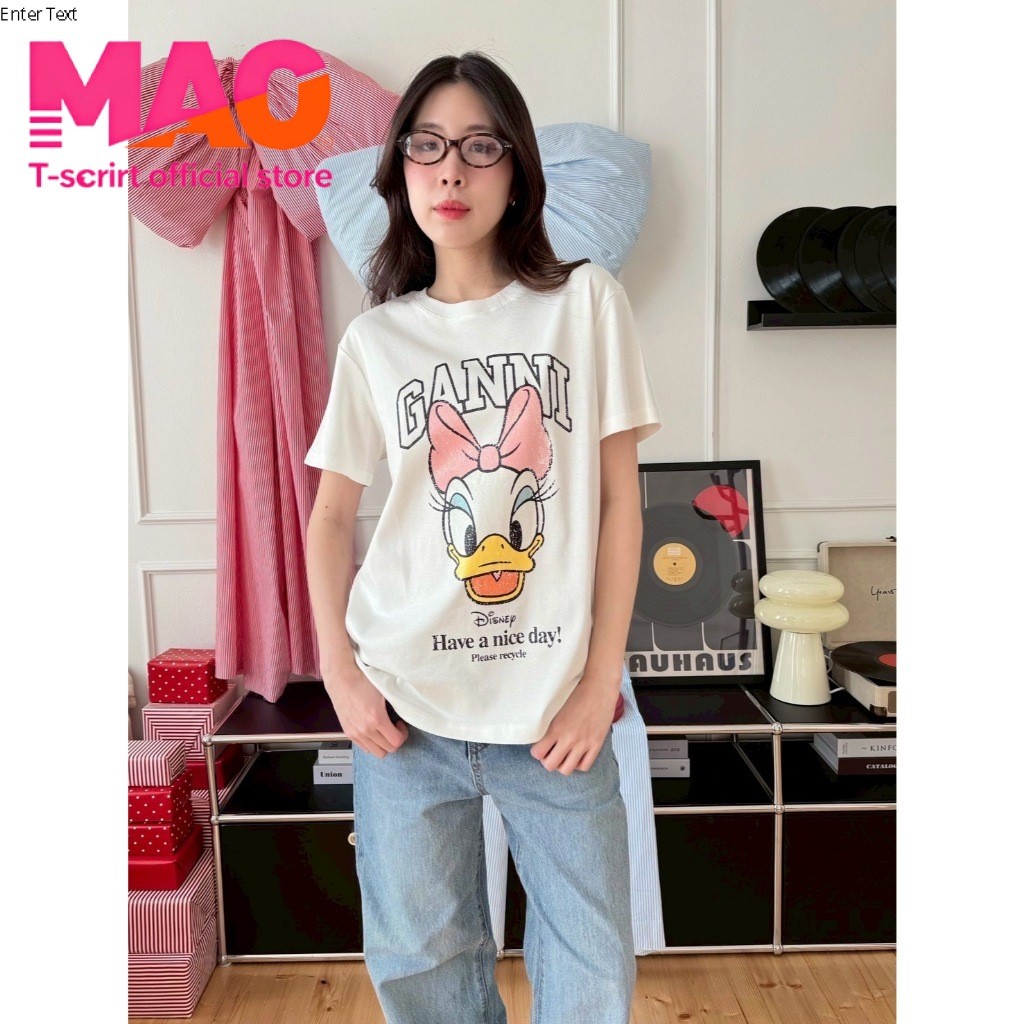 COD✅ (จัดส่งในกรุงเทพฯ) MAO Shop  เสื้อยืดที่มีลายเป็ดน้อย แบบหลวม ๆ น่ารัก สำหรับผู้หญิงฤดูร้อน