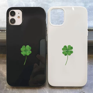คุณภาพสูง ลายโคลเวอร์นำโชค เคสไอโฟน13 17 For IPhone 15 11 13 12 16 14 Pro Max XR XS X 8 7 Plus SE เปลือกอ่อน เรียบง่าย