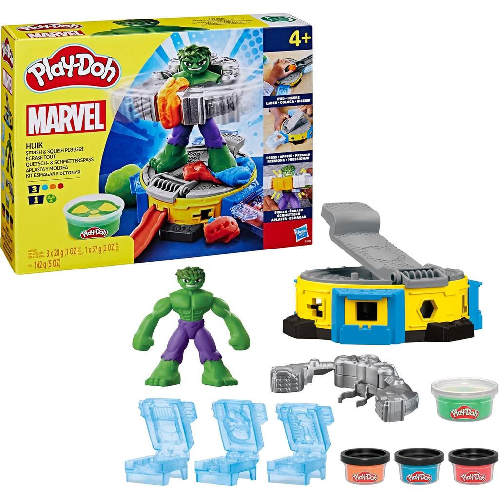 Play Doh Marvel Hulk Smash และ Squish Playset พร้อม Bendy Action Figure ของเล่นเด็ก