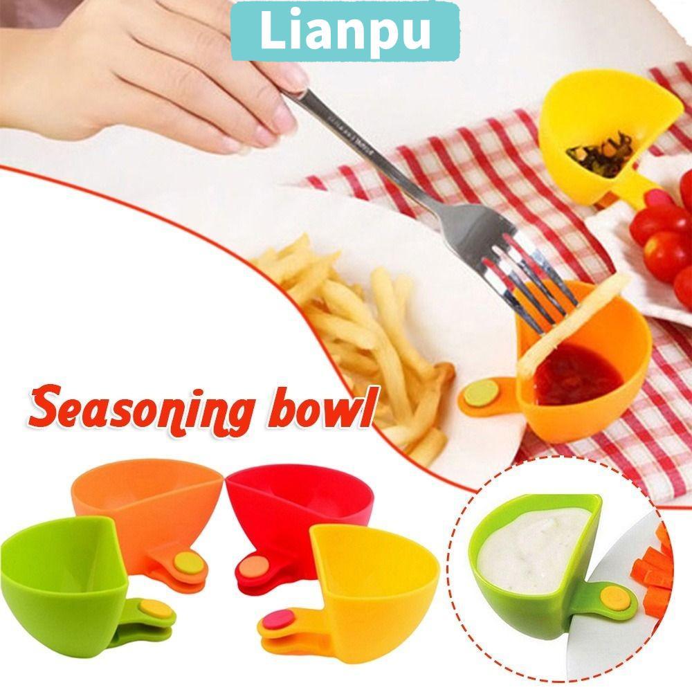 LIANPU Spices Dip Container Bowl, พลาสติกสีสัน Dip Clip Bowl, Gadgets ครัวอเนกประสงค์ Clip-On Dip Ho