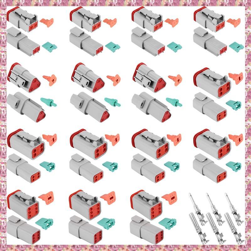 [WDH] 140 ชิ้น Deutsch DT Series ชุดขั้วต่อสายไฟกันน้ํา DT06-2/3/4/6S DT04-2/3/4/6P ปลั๊กปิดผนึกรถยน