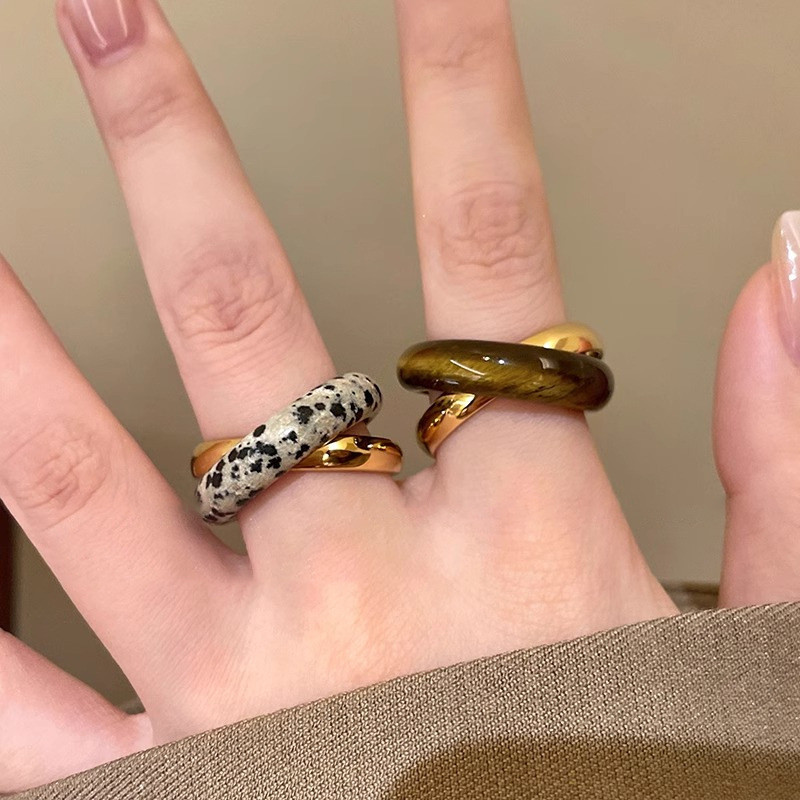 ลูกผสมTiger Tiger Full Red Red Red Red Red Red cross double ring ที่ไม่ซ้ํากัน Tuwomans3472.my202602