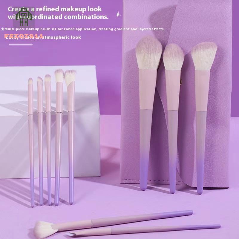 [CIR] ชุดแปรงแต่งหน้าสีม่วง 10 ชิ้น, แปรงแป้งฝุ่น, แปรงอายแชโดว์, ชุดเครื่องมือความงามครบชุดแปรงคอนซ