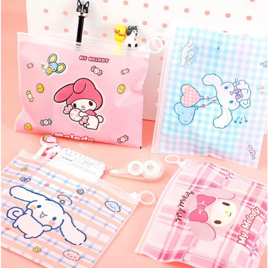 ซิปเครื่องเขียน Sanrio Kuromi Cinamoroll My Melody Rabbit / กล่องดินสอ Sanrio และเครื่องเขียน