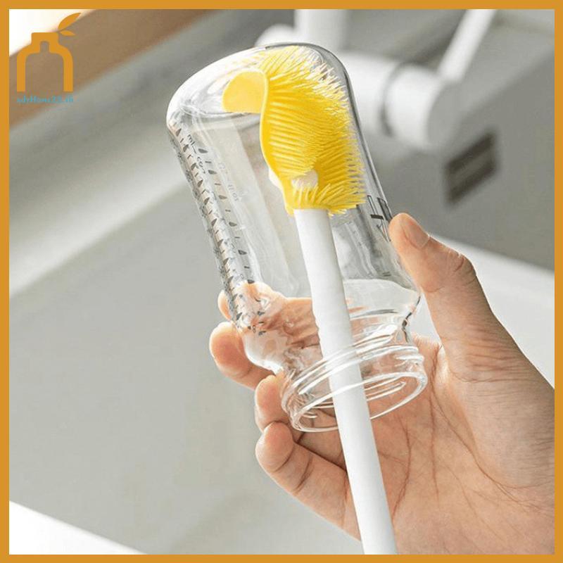 ADYHOME แปรงทําความสะอาดถ้วยด้ามยาวขวดทําความสะอาดขวดนมซิลิโคน Wineglass ถ้วยทําความสะอาดในครัวเรือน