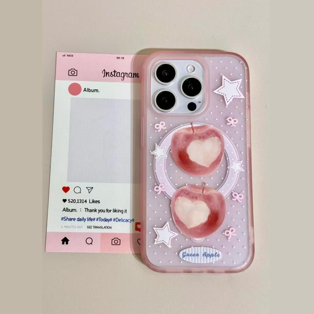 ใหม่ Polka Dot Heart Ice Mist เคสแม่เหล็กสําหรับ iPhone 17 / 16 Pro Max / 15 Pro Max / 13 Pro Max / 
