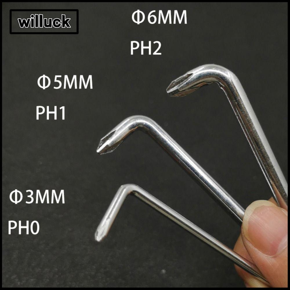 WILLUCK 3 ชิ้น/เซ็ตไขควงชุดเครื่องมือแขนสั้น PH0 PH1 PH2 สําหรับ Fender แคบ Space Double Headed
