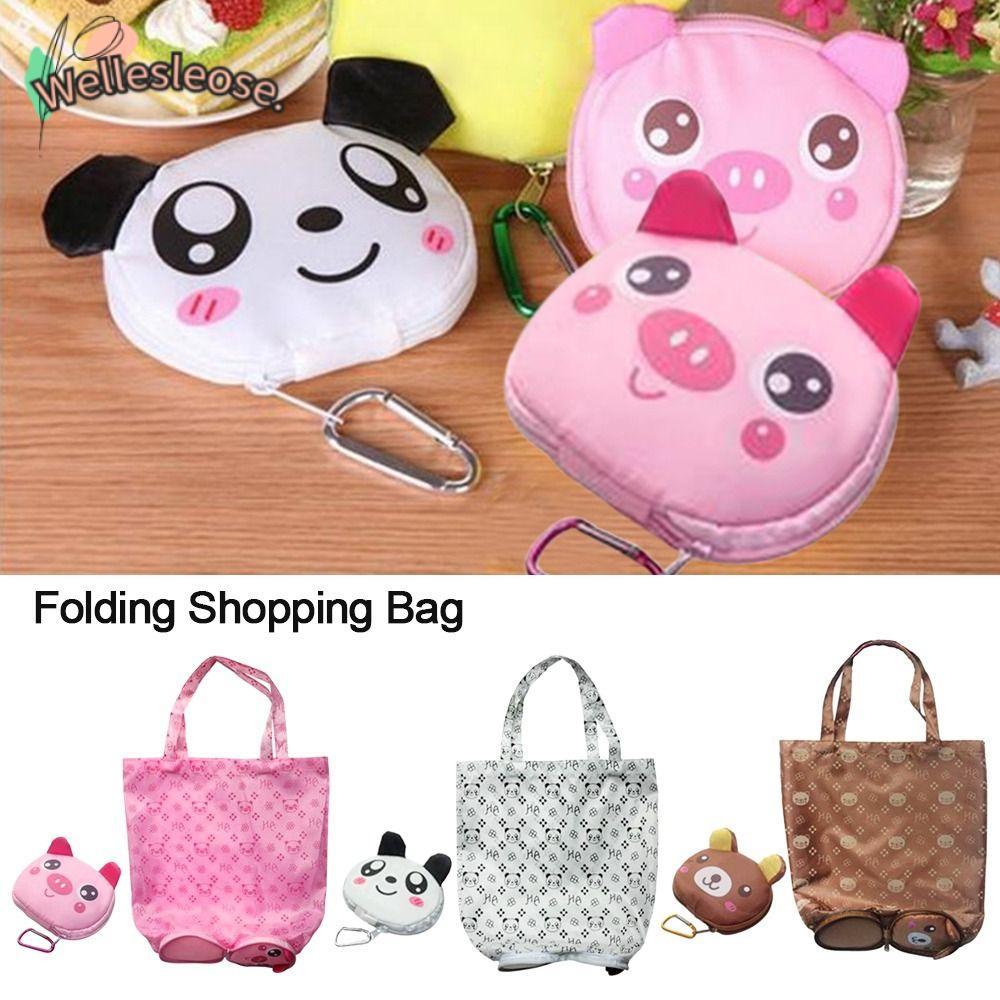 WELLE รถเข็นรถเข็นนํากลับมาใช้ใหม่แบบพกพาเป็นมิตรกับสิ่งแวดล้อมกระเป๋าถือจับกระเป๋า