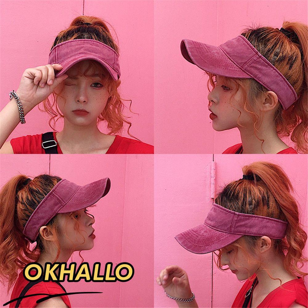 OKHALLO Sun Visor เบสบอลหมวก Casual Tennis Golf Beach Cap