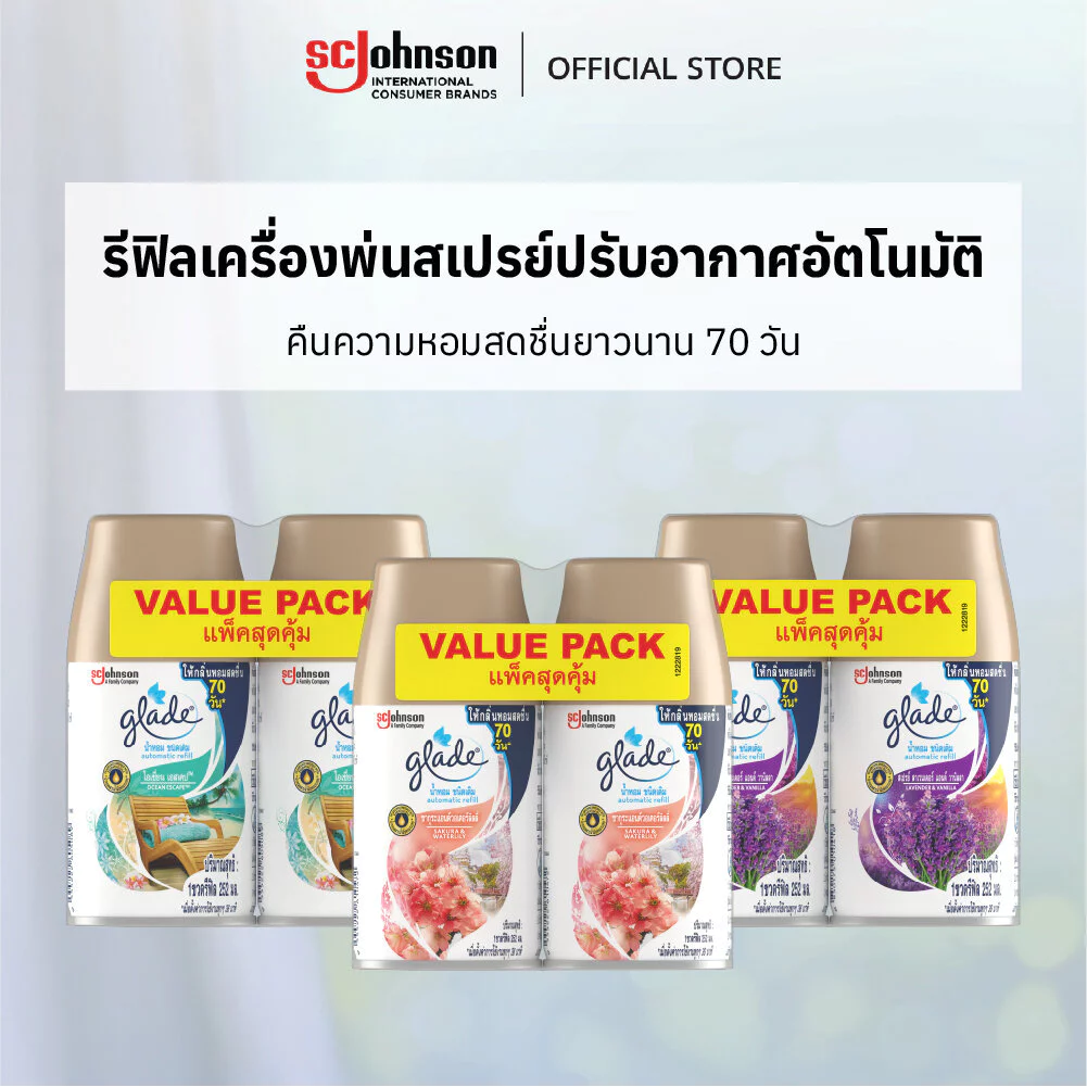 เกลดออโตเมติค สเปรย์ปรับอากาศอัตโนมัติ 252 มล ชนิดรีฟิล แพ็คคู่ (เลือกกลิ่นได้)