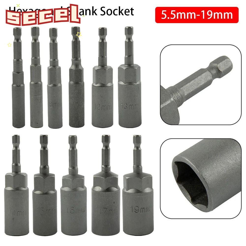 SECEL 1 ชิ้น Hex ซ็อกเก็ต, ไดรฟ์ซ็อกเก็ต Magnetic Nut ไขควง Key เจาะอะแดปเตอร์ Bit, Pneumatic เครื่อ