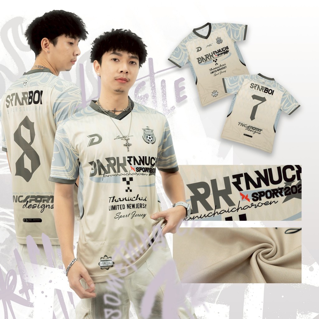 เสื้อกีฬาพิมพ์ลาย เสื้อบอล ผ้าไมโครโพลีเอสเตอร์ ออกกำลังกาย Sport A6