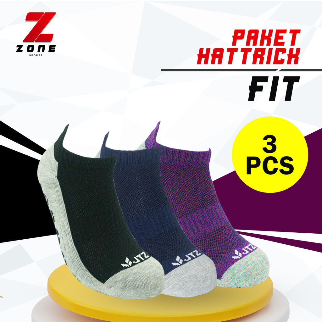 Zone - Hattrick Package ถุงเท้าข้อเท้ากันลื่น JTZ Fit 3 คู่
