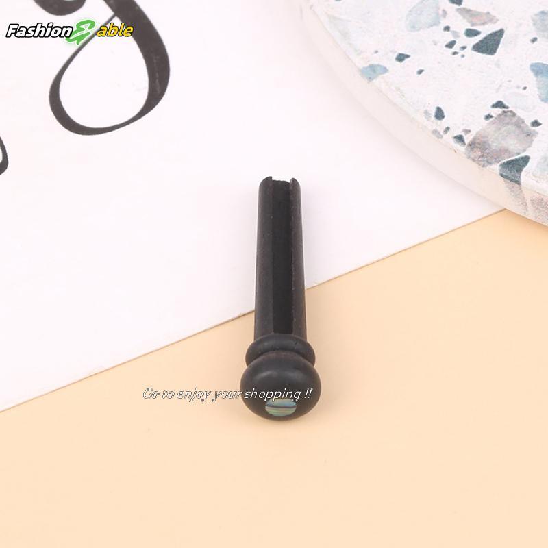 แฟชั่น.shop03 6 ชิ้นกีตาร์พื้นบ้าน Ebony String กรวย Solid String Verbra String เล็บกีตาร์สะพาน Pins