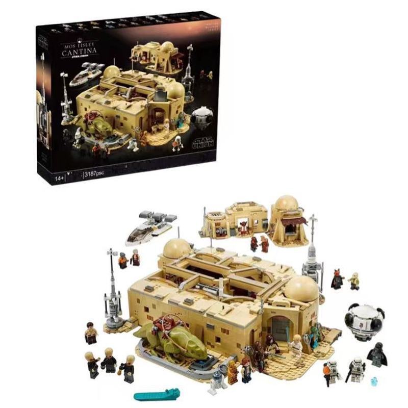 เข้ากันได้กับ Lego 75290 Star Wars Series Moss Acely Hotel Building Blocks ประกอบของเล่น