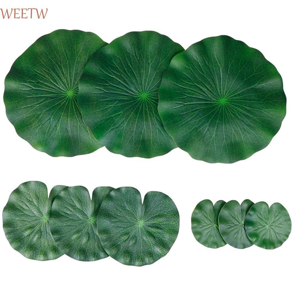 WEEKW ดอกบัวปลอมน้ําหนักเบาสมจริงสําหรับบ่อน้ําอุปกรณ์ประกอบฉากดอกไม้การแสดงบนเวทีบ่อดอกไม้ลอยใบบัว