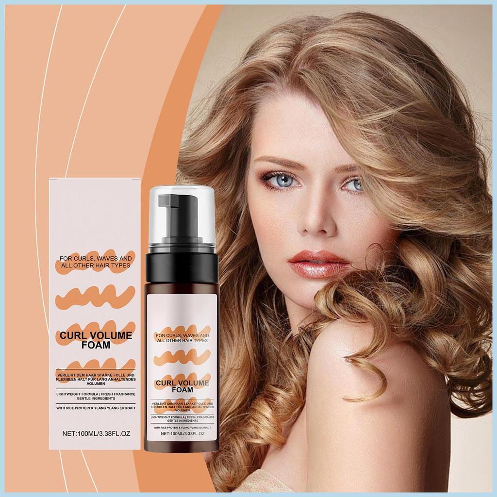 Curl Volume Foam 100ml Frizz Control Moisturizing Foam Curl Dinning Hair Mousse สําหรับ Home Travel 