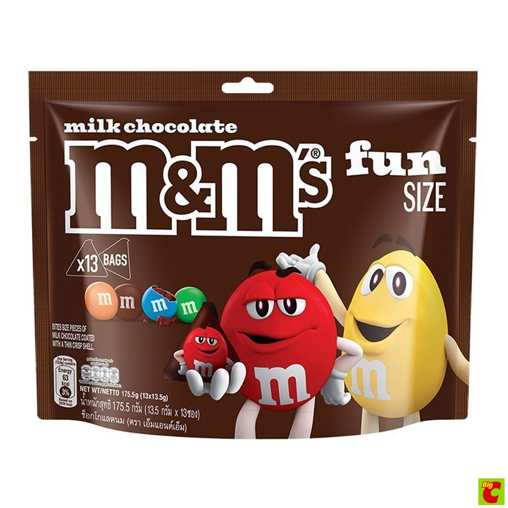 เอ็มแอนด์เอ็ม ฟัน ไซซ์ มิลค์ช็อกโกแลต 13.5 ก. x 13 ซอง