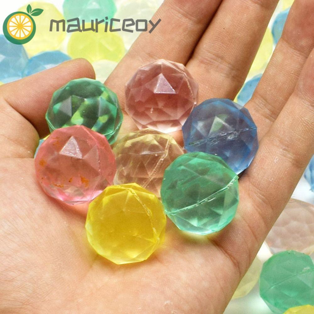 MAURICEOYA 6 ชิ้น Diamond Bouncy Ball, Bouncy ของเล่นสายรุ้งสียาง Bouncy Ball, เพชรรูปร่าง Ball ขนาด