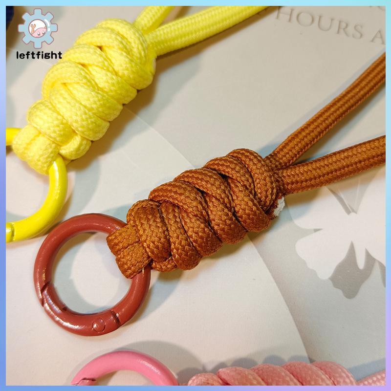 LEFT Paracord ถักทอพวงกุญแจ Lanyard Bule ฉุกเฉิน Survival Bagpa Key แหวน Wristlet สายคล้องคอรถ Trink