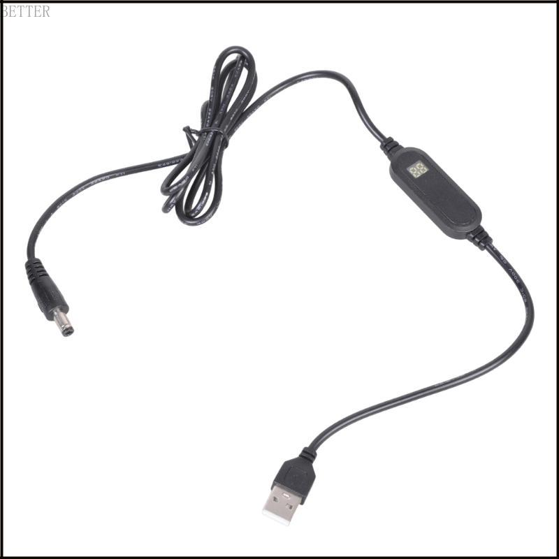 BETT สายแปลงสเต็ปอัพ USB 5V เป็น 12V พร้อมหน้าจอ LED สําหรับพัดลมเราเตอร์ไฟ LED