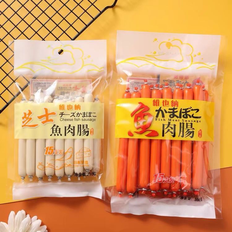 Vienna Cheese Fish Sausage Bag ไส้กรอกปลาสําเร็จรูป Office Travel Leisure Snacks8922602025