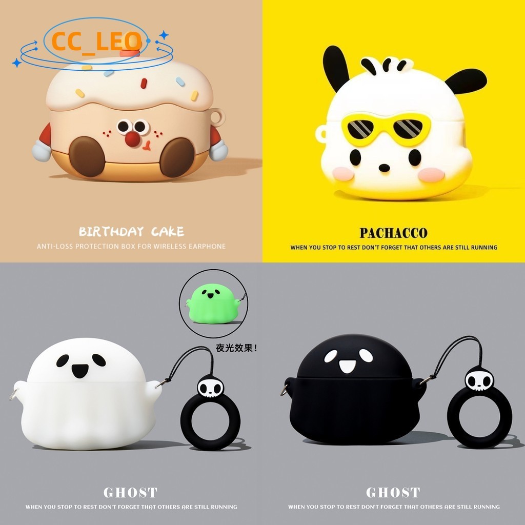 Case for QCY MeloBuds Pro Cute Cake Ghost QCY HT08A Silicone Soft Case QCY MeloBuds Pro Shockproof S