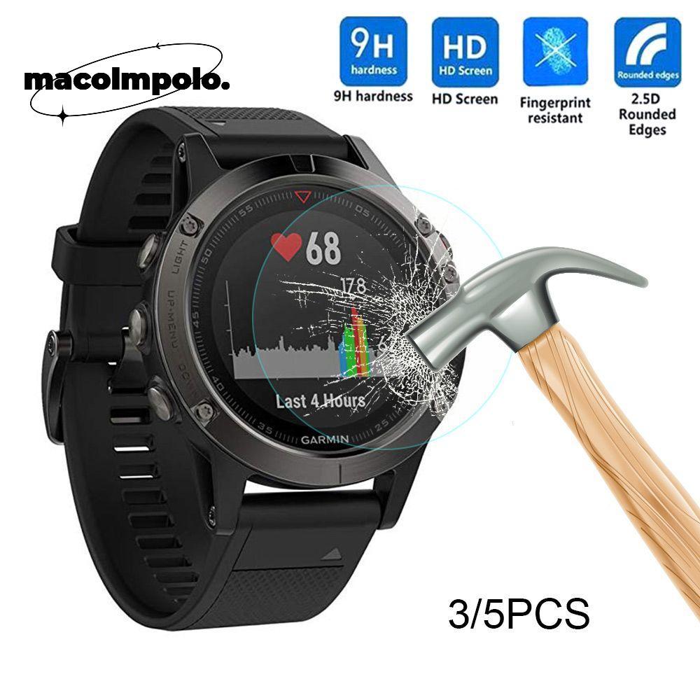 3/5 ชิ้นกระจกนิรภัย HD 9H พรีเมี่ยมป้องกันหน้าจอสําหรับ Fenix6 6s 6x Shapphire Sloar