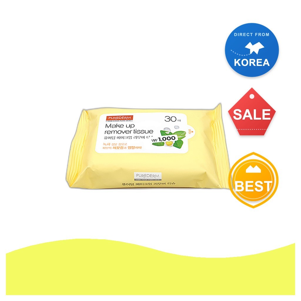 [daiso] Purederm Makeup Remover Tiss จํานวน 30 แผ่น