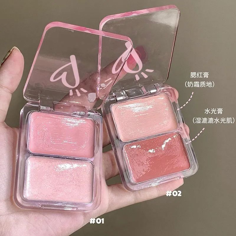 The God of Korean Dewy Skin! Dual-tone dewy blush cream and highlighter in a volumizing shade for na