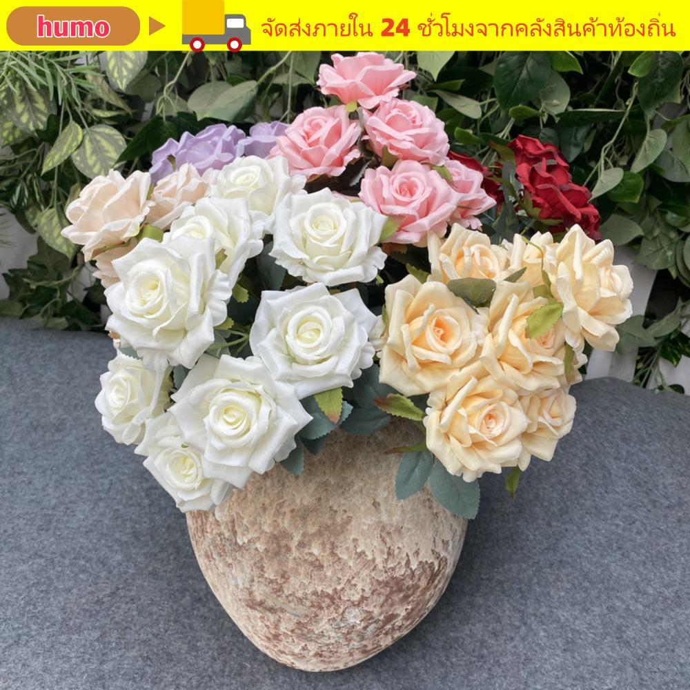 HUMO Camellia Rose Gifts Party 9 หัวถือช่อดอกไม้