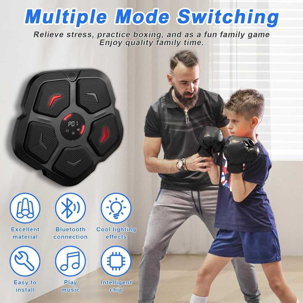 MESIN Music Boxing Machine Wall Target Bluetooth 3 โหมด, LED Music Boxing Tool Wall Mount - F12