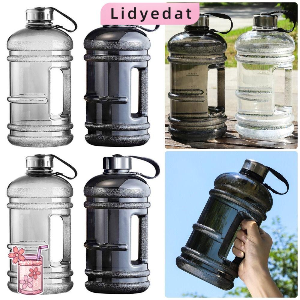 LIDYEDAT165 ขวดน้ํา 1 ชิ้น, ขวดเครื่องดื่มกีฬา PETG แบบพกพา, แกลลอนพร้อมที่จับขวดเชคเกอร์ความจุขนาดใหญ่ 2 ลิตร