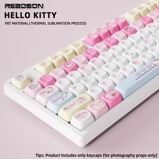 Thai Language PBT Keycap MOA 121 Key Hello Kitty Theme คีย์บอร์ด Cross Switch Keycap ห้าด้าน Dye Sublimation ขนาดเล็กครบชุด