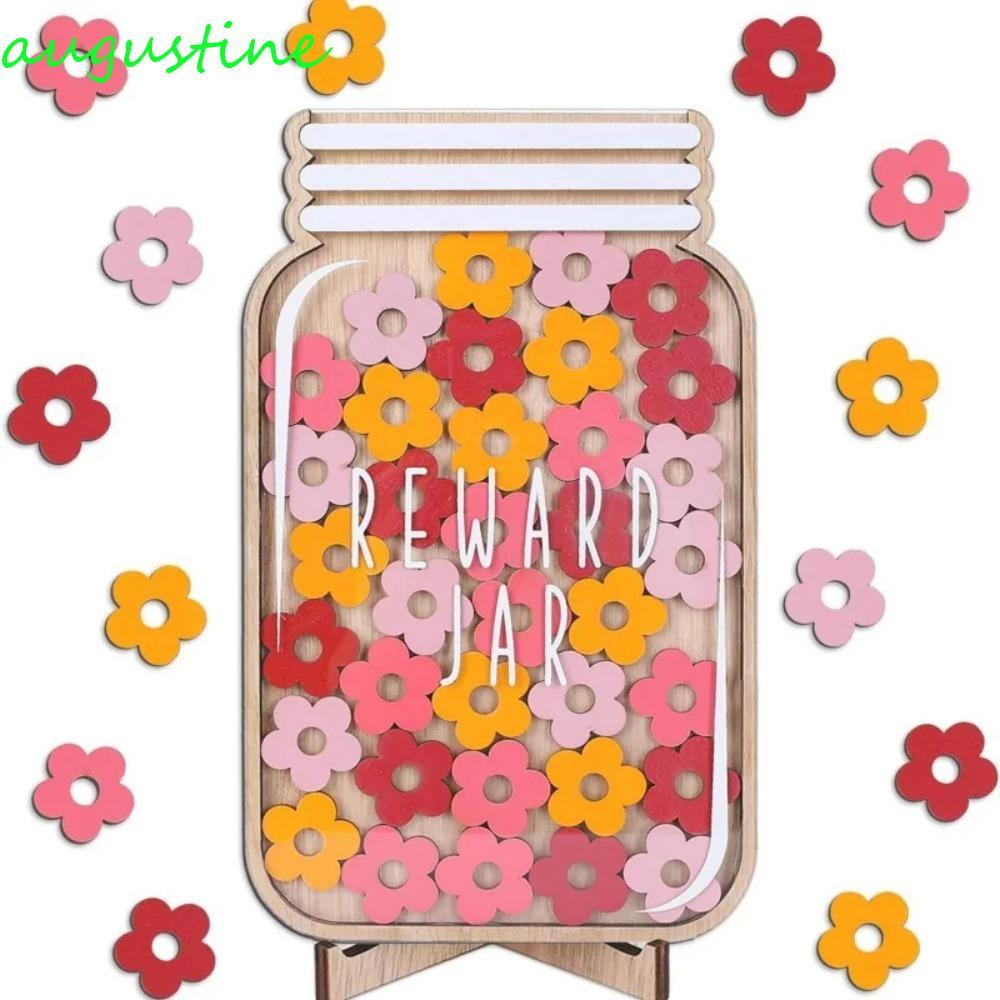 AUGUSTINE Positive Behavior Rewards Jar, ไม้การ์ตูนเด็ก Star Reward Jars, รับผิดชอบรางวัล Behavior G
