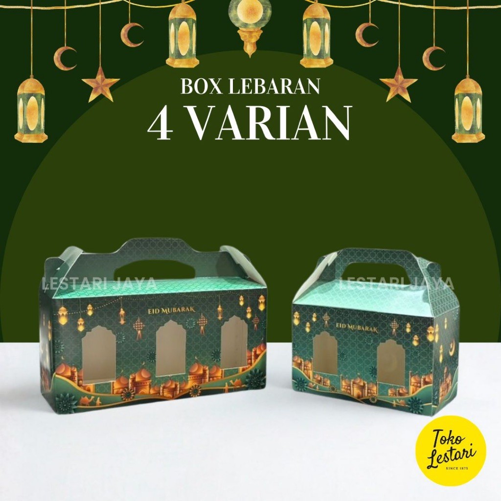 Ivory Eid al-Fitr Gable Box / Carrying Box 19x10x12 / 14 28x10x12 / 14 cm เหมาะกับ 2 กระปุก 500 ml 6