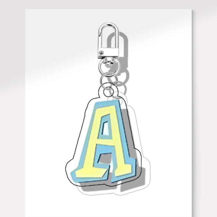 พวงกุญแจ Alfabet | Gantungan Kunci Alfabet Huruf UV พิมพ์ 2 วินาทีบนกรอบอะคริลิค 3 มม. - A