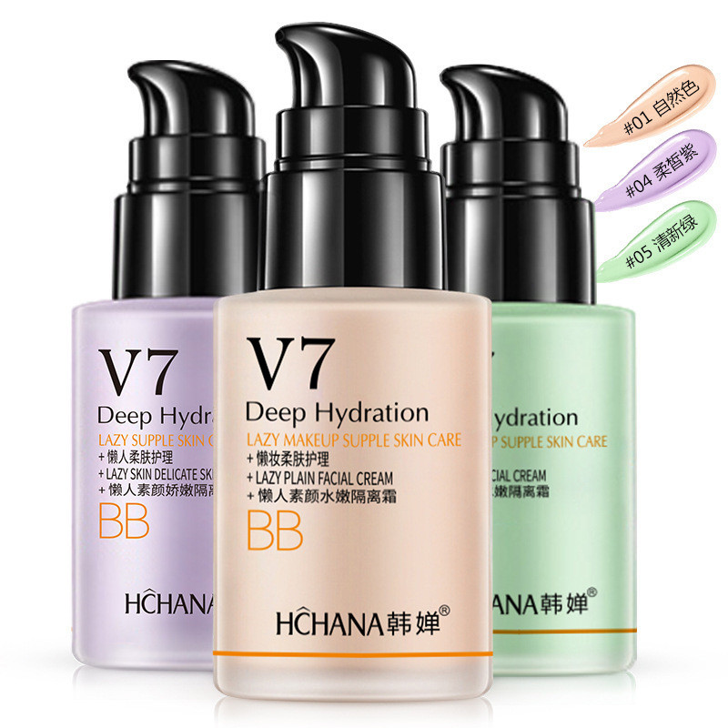 Han Chan V7 Lazy Face Cream ครีมให้ความชุ่มชื้น ครีมคุชชั่น ครีมให้ความชุ่มชื้น คอนซีลเลอร์ Liquid F