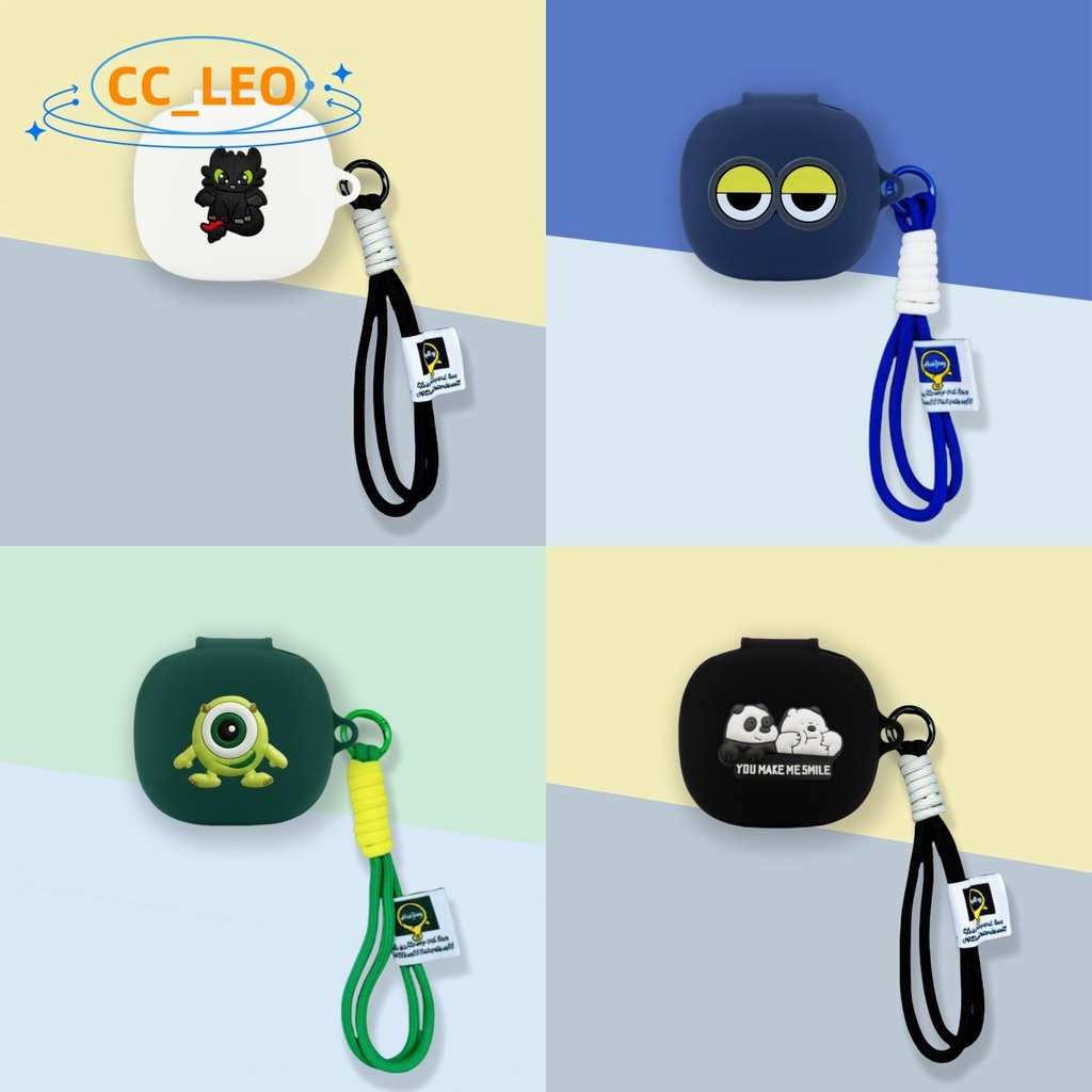 Case for Anker Soundcore R60i NC Cute Panda Lanyard Pendant Soundcore P31i Silicone Soft Case Suitab