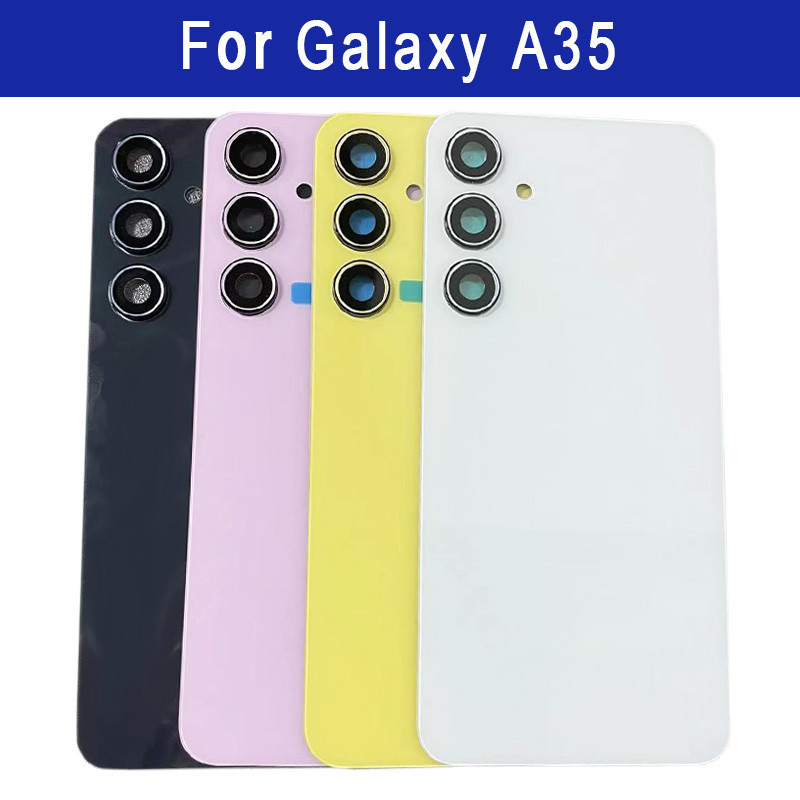 สําหรับ SAMSUNG Galaxy A35 A35 5G A356 แบตเตอรี่ฝาหลังแผงกระจกด้านหลังด้านหลังด้านเปลี่ยนเลนส์กล้อง