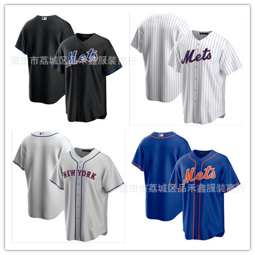จัดส่งในวันเดียวกัน New York Mets Jersey เสื้อปักเสื้อผ้าเบสบอล New York Mets