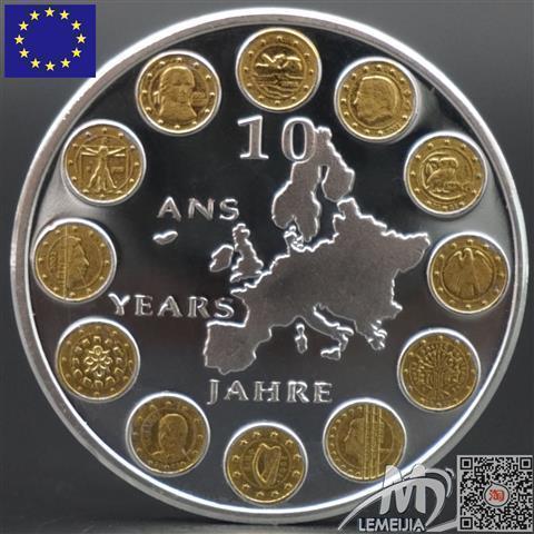 Cx EU Coins EU 12 Kingdoms เหรียญ 10th Anniversary เหรียญเงิน Gold Silver Exchange เหรียญ 2 สี 3.5 *