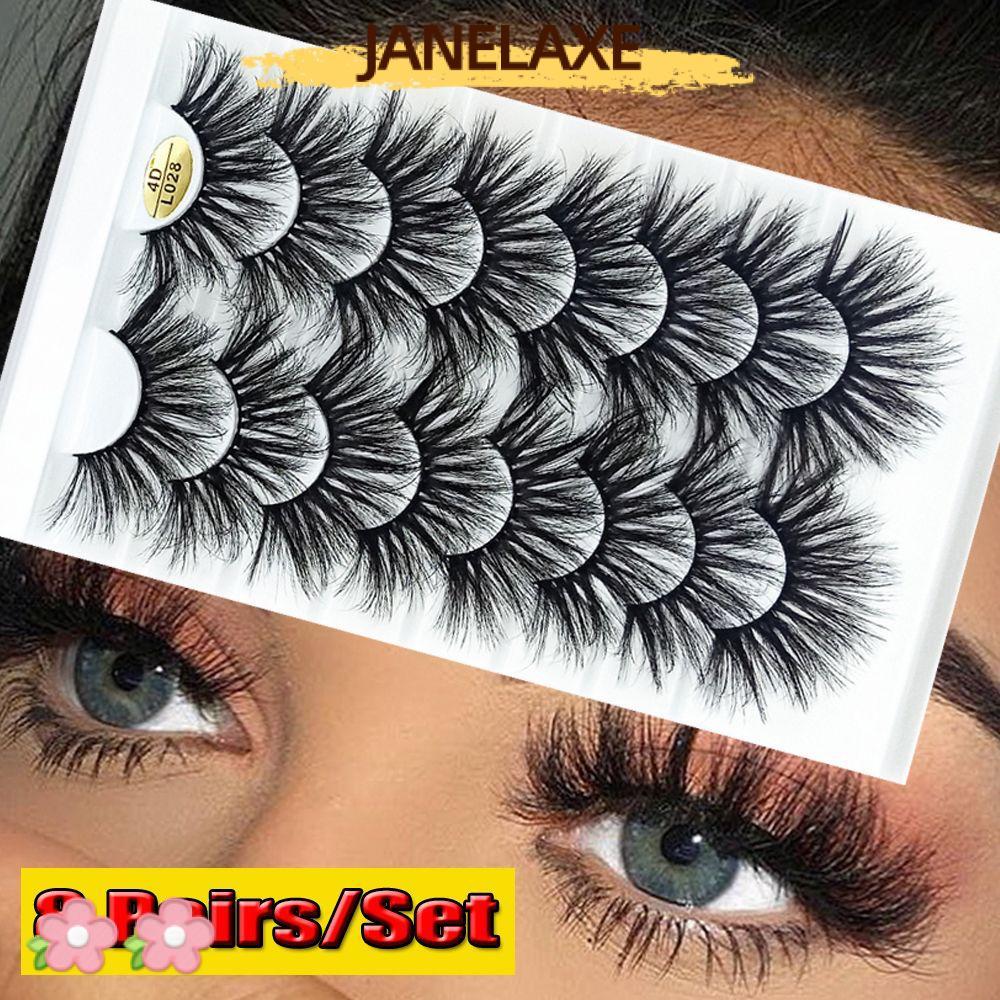 JANELAXE932JN SKONHED 8 คู่ Eye Lash Extension Eye แต่งหน้าเครื่องมือยาวธรรมชาติ Multilayered Effect