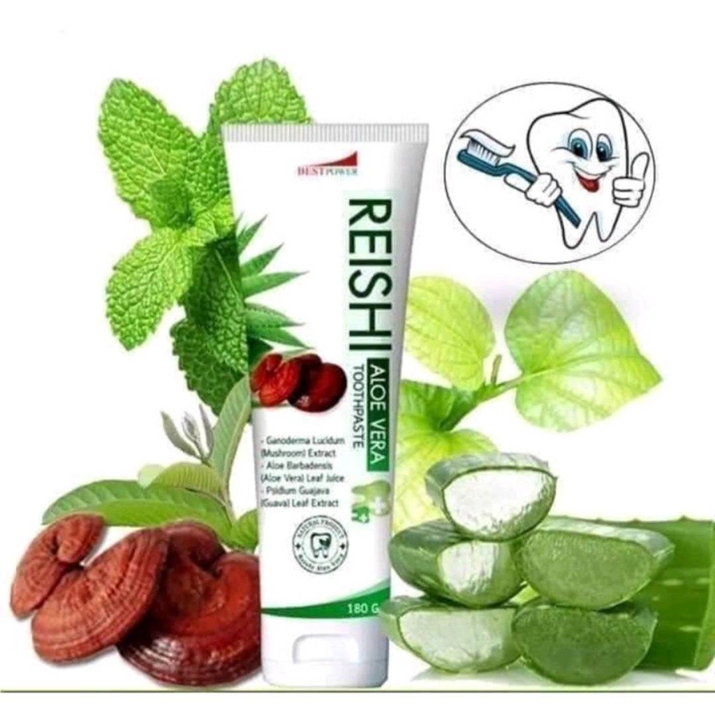 ยาสีฟันสูตรเข้มข้น  REISHI ALOE VERA เรชิ อโลเวร่า ขนาด 180 กรัม-A