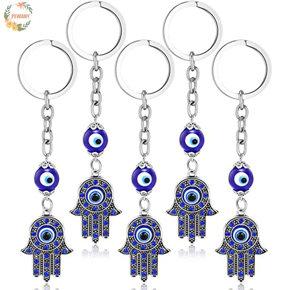 PEWANY Fatima Hand Key Holder พวงกุญแจรถ Amulet Blue เครื่องประดับจี้ Evil Eye