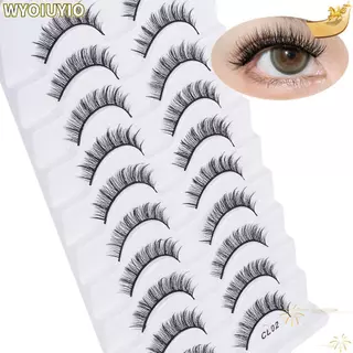 WYOIUYIO 10 คู่ขนตาปลอม, Cruelty-free Full Strip Faux Mink Lash, ความงาม Handmade Natrual Long Eye เครื่องมือแต่งหน้า Eye Lash Extension